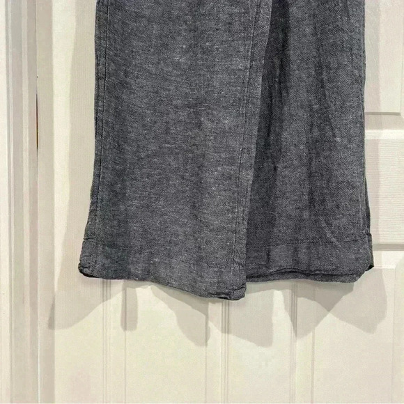 Time & Tru Wide Leg Pants Size XS 0/2 Linen Blend Blue Denim Color Smocked Waist - Picture 7 of 11